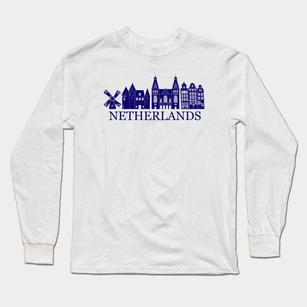 Netherlands Long Sleeve T-Shirt by Travellers